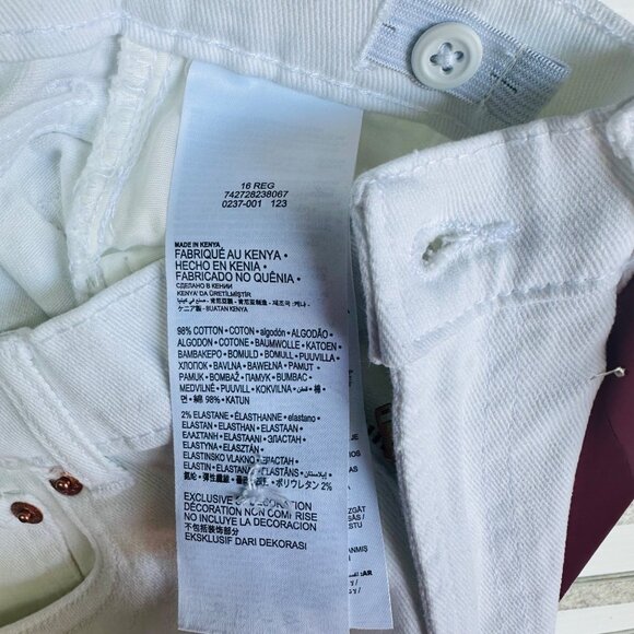 ❤️❤️❤️High Rise Straight Ankle Big Girls Jeans Youth Sz 16 White Stretch Modern - Picture 6 of 7